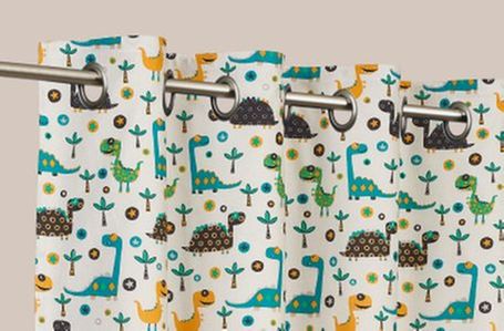 tenda fantasia dinosauri colorati filtrante per cameretta bambini su misura